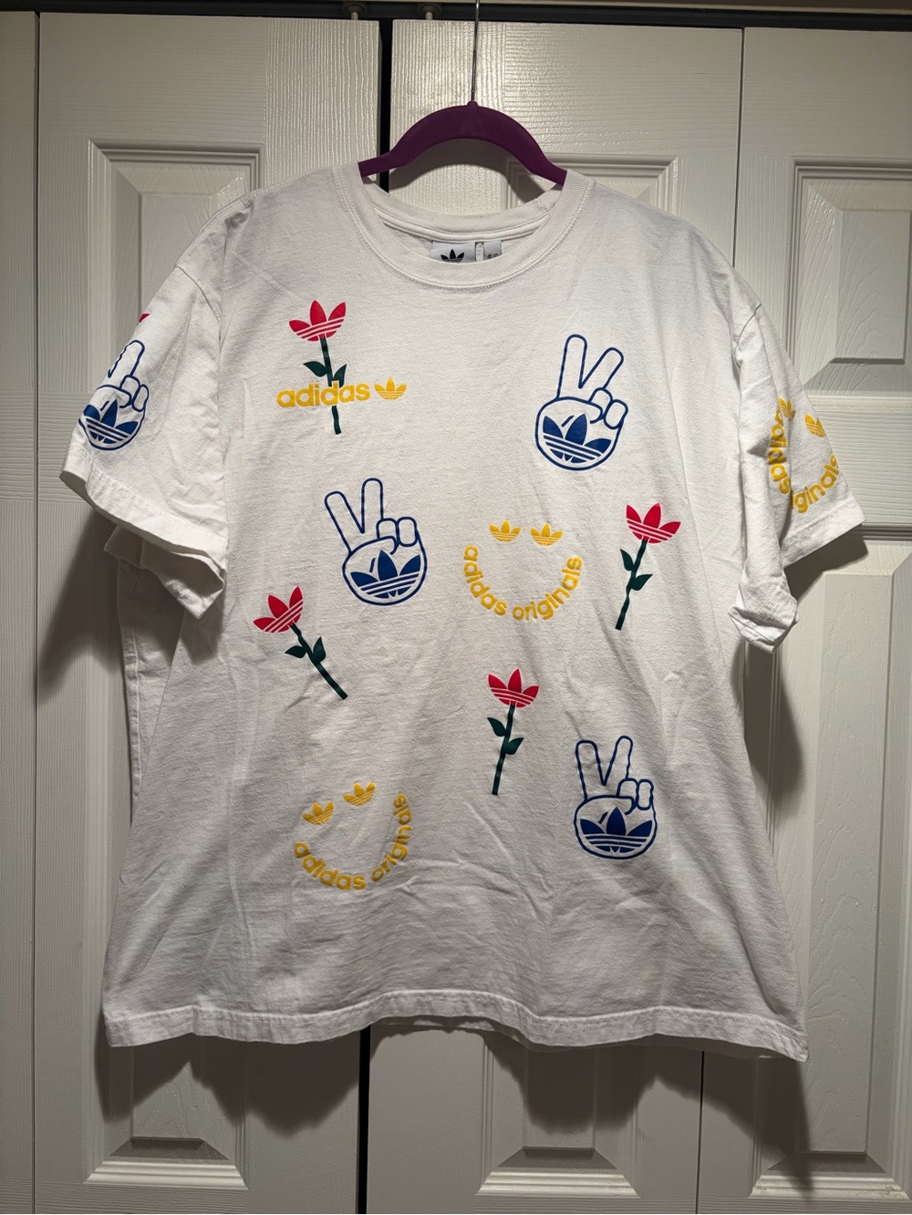 Adidas Originals White Graphic Logo T Shirt